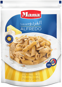 پاستا نیمه آماده با سس آلفردو مانا